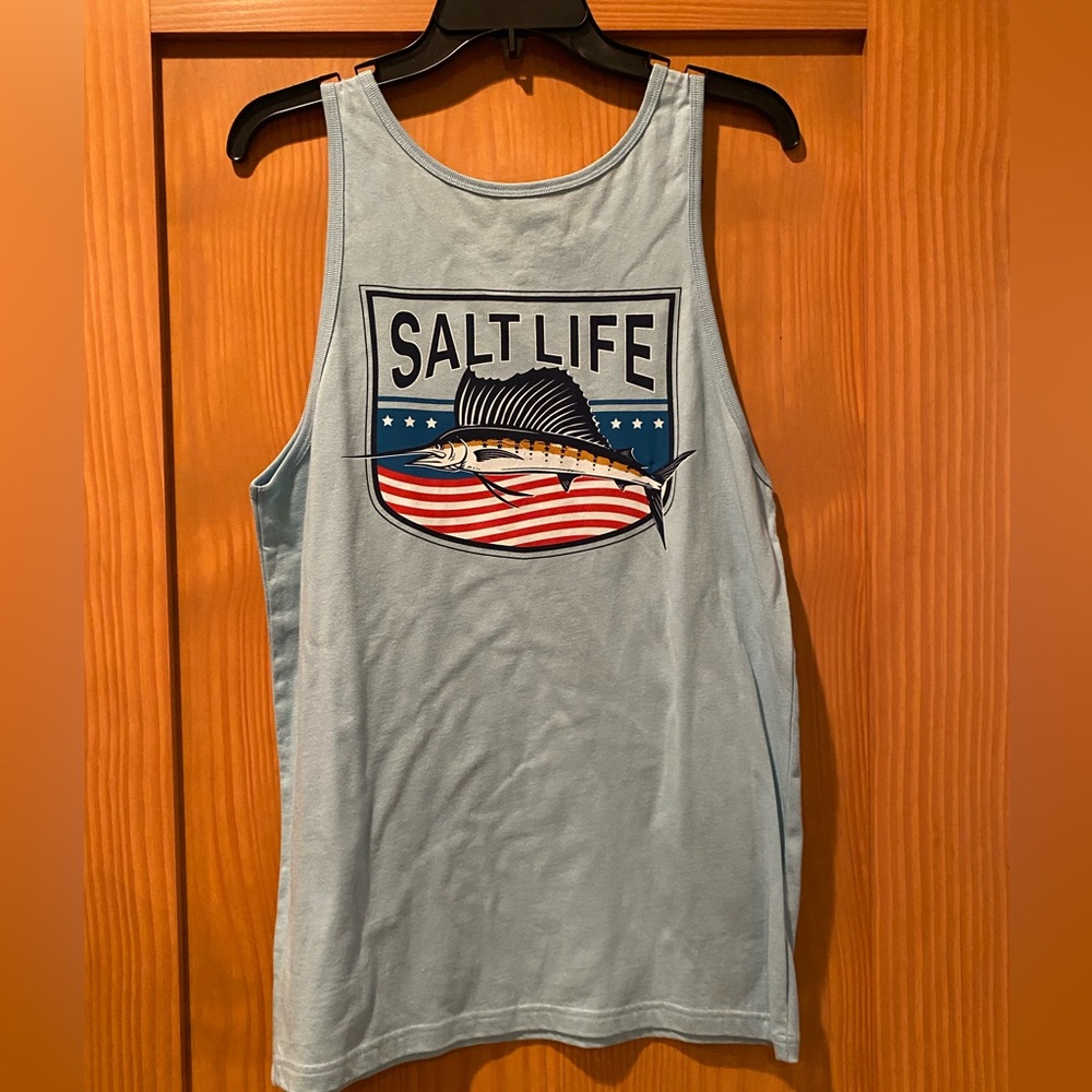 Salt Life Men’s Light Blue Sail Fish Tank Top NWT Size S